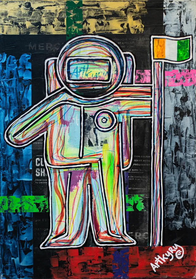 « Culture Shock », acrylique sur toile, 40 × 50 cm, 2024 — œuvre d'Artkyry