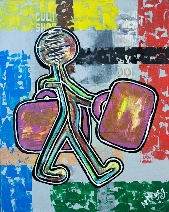 « Le boss », acrylique sur toile, 40 × 50 cm, 2024 — œuvre d'Artkyry